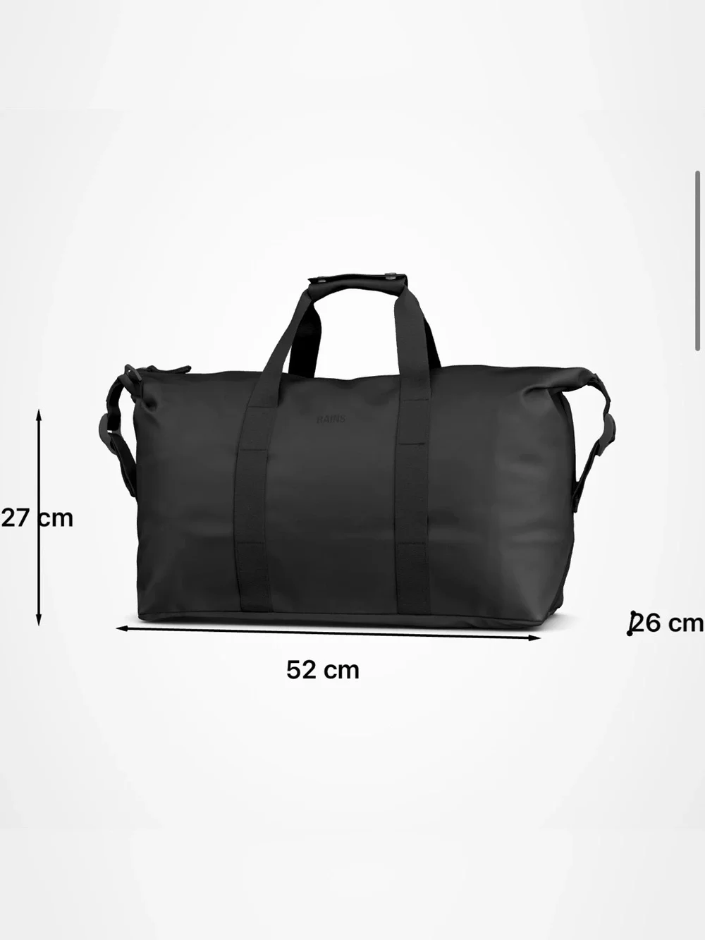 NWT RAINS Hilo Weekend Bag Black